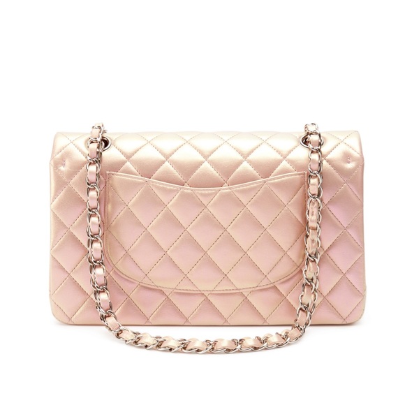 **SOLD** Chanel Iridescent Pink Quilted Lambskin Ballet Slippers Double Flap Bag - Picture 8 of 12